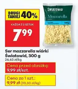 Biedronka Ser Mozzarella wiórki Światowid, 300 g oferta