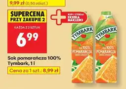 Biedronka Sok pomarańcza 100% Tymbark, 1 l oferta