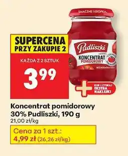 Biedronka Koncentrat pomidorowy 30% Pudliszki, 190 g oferta