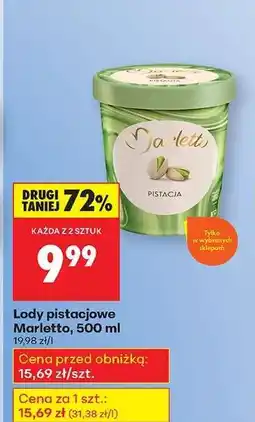 Biedronka Lody pistacjowe Marletto, 500 ml oferta