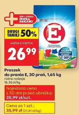 Biedronka Proszek do prania E, 30 prań, 1,65 kg oferta