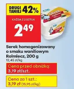 Biedronka Serek homogenizowany o smaku waniliowym Rolmlecz , 200 g oferta