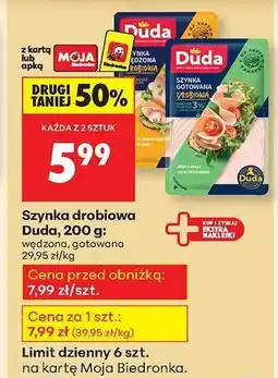 Biedronka Szynka drobiowa Duda, 200 g oferta