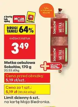 Biedronka Metka cebulowa Sokołów, 170 g oferta
