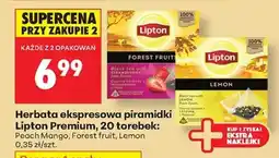 Biedronka Herbata ekspresowa piramidki Lipton Premium, 20 torebek oferta