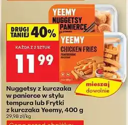 Biedronka Nuggetsy z kurczaka w panierce w stylu tempura lub Frytki z kurczaka Yeemy, 400 g oferta