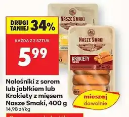 Biedronka Naleśniki z serem lub jabłkiem lub Krokiety z mięsem Nasze Smaki, 400 g oferta