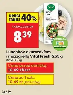 Biedronka Lunchbox z kurczakiem i mozzarellą Vital Fresh, 255 g oferta