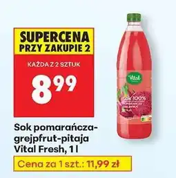 Biedronka Sok pomarańcza-grejpfrut-pitaja Vital Fresh, 1 l oferta
