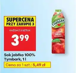 Biedronka Sok jabłko 100% Tymbark 1l oferta