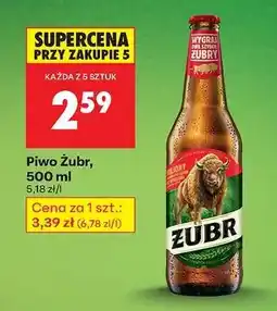 Biedronka PIWO ŻUBR 500 ML oferta