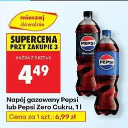 Biedronka Napój gazowany Pepsi lub Pepsi Zero Cukru, 1 l oferta