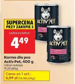Biedronka Karma dla psa Activ Pet, 400 g oferta