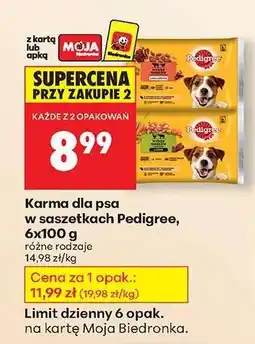 Biedronka Karma dla psa w saszetkach Pedigree, 6x100 g oferta