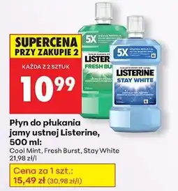 Biedronka Płyn do płukania jamy ustnej Listerine 500 ml oferta