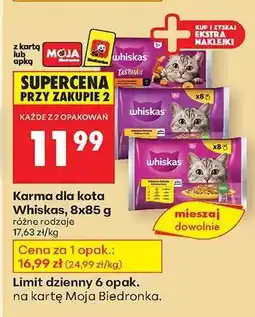 Biedronka Karma dla kota Whiskas, 8x85 g oferta