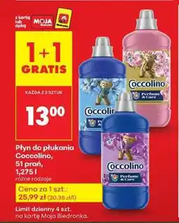 Biedronka Płyn do płukania Coccolino, 51 prań, 1,275 l oferta