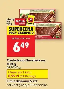 Biedronka CZEKOLADA NUSSBEISSER 100 G oferta