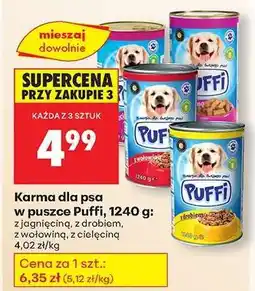 Biedronka Karma dla psa w puszce Puffi, 1240 g oferta