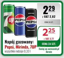 Eurocash Napój gazowany: Pepsi, Mirinda, 7UP oferta