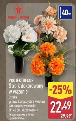 ALDI Stroik dekorowany w wazonie Projektdecor oferta