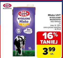 Carrefour Market Mleko UHT Wydojone bez laktozy 1,5% Mlekovita oferta