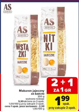 Carrefour Market Makaron jajeczny różne rodzaje AS BABUNI oferta