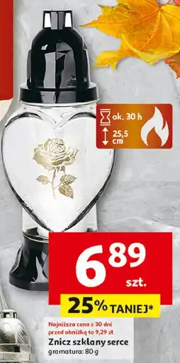 Auchan Znicz szklany serce 30 h oferta