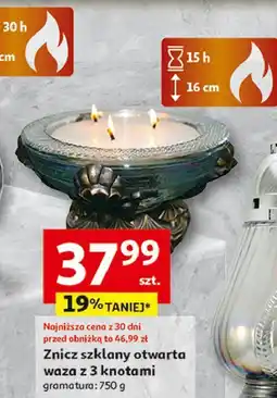 Auchan Znicz szkalny waza z 3 knotami oferta