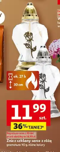 Auchan Znicz serce z różą 27 h oferta
