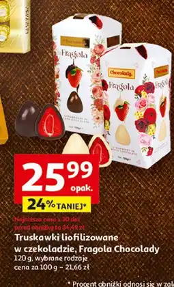 Auchan Praliny fragola truskawki w gorzkiej czekoladzie Chocolady oferta