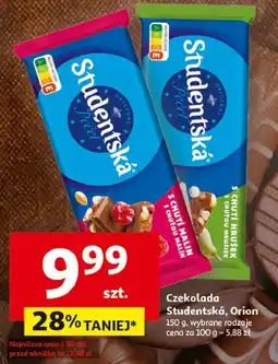 Auchan Czekolada mleczna z orzechami i galaretką gruszkową Orion Studentska oferta