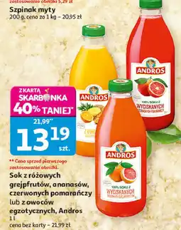 Auchan Sok z owoców egzotycznych Andros oferta