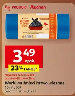 Auchan Worki na śmieci 60 l Auchan oferta