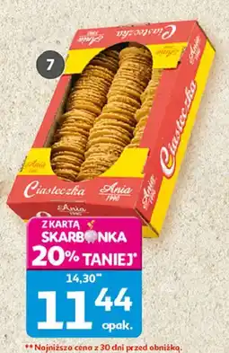 Auchan Ciastka owsiane naturalne Ania Bio Ciasteczka Babci Ani oferta
