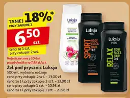 Auchan Żel pod prysznic relax 3w1 Luksja Men oferta