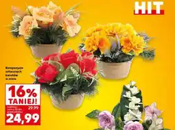 Kaufland Kompozycja sztucznych kwiatów w misie oferta