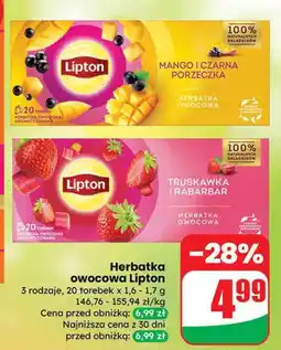 Dino Herbata owocowa Lipton Truskawka i Rabarbar oferta