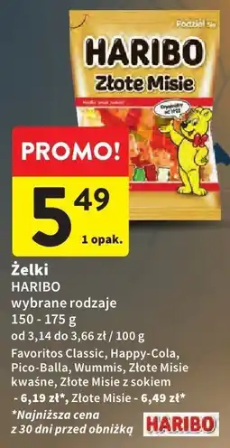 Intermarche Żelki HARIBO Złote Misie wybrane rodzaje 150-175 g oferta