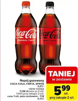 Carrefour Napój gazowany COCA-COLA, FANTA, SPRITE oferta