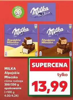 Kaufland Alpejskie Mleczko różne rodzaje Milka oferta