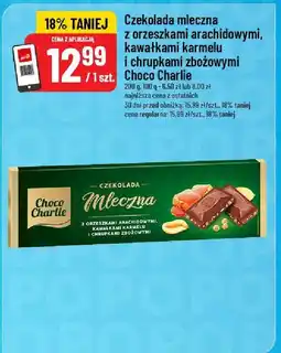 Polomarket Czekolada mleczna z orzeszkami arachidowymi, kawałkami karmelu i chrupkami zbożowymi Choco Charlie oferta