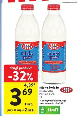 Intermarche Mleko świeże MLEKOVITA Polskie 3,2% 1l oferta