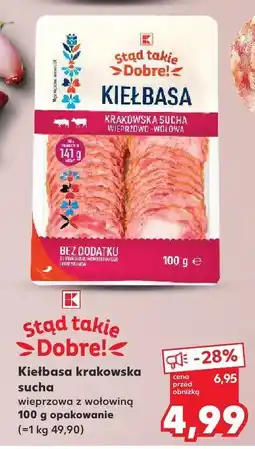 Kaufland Kiełbasa krakowska sucha wieprzowa z wołowiną Stąd takie Dobre oferta