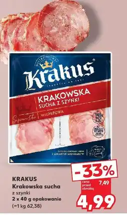 Kaufland Kiełbasa Krakowska sucha z szynki Krakus oferta