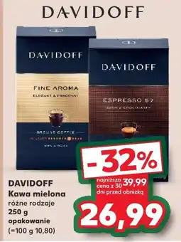 Kaufland Kawa mielona różne rodzaje 250 g Davidoff oferta