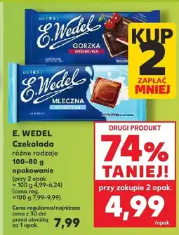 Kaufland Czekolada różne rodzaje 100-80 g E. Wedel oferta