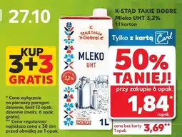 Kaufland Mleko UHT 3,2% 1 l 3+3 GRATIS K-stąd Takie Dobre oferta