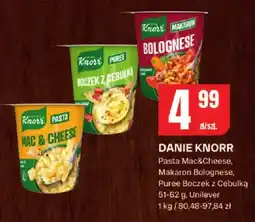 Chorten Danie gotowe Knorr Pasta Mac&Cheese, Makaron Bolognese, Puree Boczek z Cebulką Unilever oferta