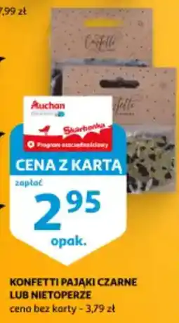 Auchan Konfetti pajaki czarne lub nietoperze oferta